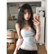 Korean Girly Atmosphere Lace Stitching Camisole Top