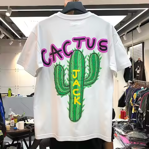 New luxury Cactus Jack Hip Hop Tshirts Travis 2026 Men Women Hip Hop Cotton T-Shirt Streetwear Tee T