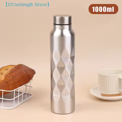 1000ML Large Capacity Single-Wall Stainless Steel Water Bottle Leak-Proof Sport Flask For Fitness Gy