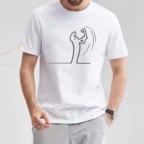La Linea The Line Osvaldo Cavandoli TV Men's and Women's Style Street T-shirt Summer Fashion Casual 