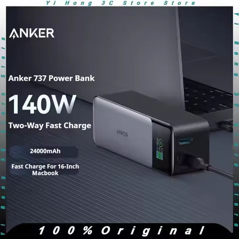 Anker Prime 737 Power Bank 140w PD Two-Way Fast Charge 24000mAh Portable Powerbank Mobile Power For 