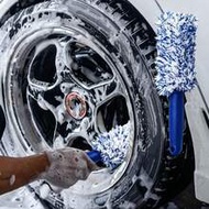 1pc Microfiber Dual-Use Wheel Brush, Soft Scratch-Free Car Detailing Tool, Detachable Wet Dry Rim Hu
