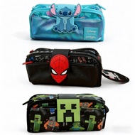 Australia Smiggle Minecraft Stitch SpiderMan Pencil Case , Large Capacity Double Layer Pencil Case P