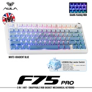 AULA F75 Gasket Tri-mode RGB 75% (Switch Lube) คีย์ไทย รับประกัน 2 ปี ดำ/เหลือง Graywood One