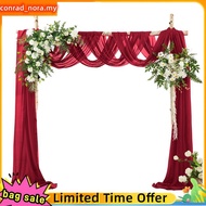 For Wedding Ceremony Arch Draping Fabric 29.5 Inch X 26.25 Feet Wine Red Sheer Curtain Drapes for We
