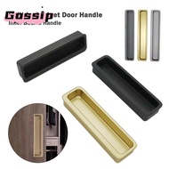 GOSSIP Built-in Cabinet Door Handle, Hidden Embedded Aluminum Alloy Sliding Door Handle,  Gold Black