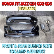 Honda Fit Jazz GD1 GD2 GD3 Front & Rear Bumper With Fog Lamp & Exhaust ( Noblesses ) / Bumper Depan 