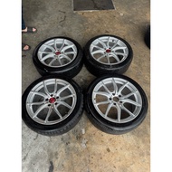 Rays Gram Light GL-57FXX 18 Inch 18x8JJ ET45 5x114.3 Sport Rims with Tyres Original Halfcut Made in 