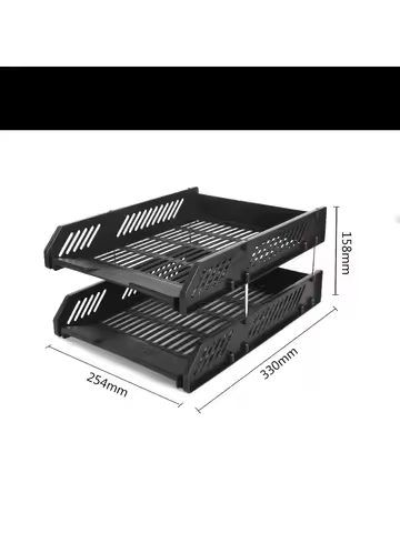 1 PCS Simple A4 File Storage Tray Durable Stackable Plastic File Rack 2 layers of storage