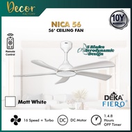 DEKA FIERO Fan FIERO NICA 56 Inch 5 Blades 16 Speed + Reverse + Turbo DC Motor With Remote Control C