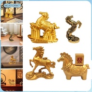 [mojotorw7] Horse Statue Sculpture Feng Shui Decor Blessing Souvenir Golden Mascot