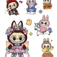 sticker diy Labubu Cute Cartoon Sticker Laptop Tablet Water Cup Luggage Decoration Sticker Handbook 