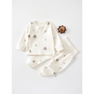 Baby Autumn Clothes Long Pants Split Suit Newborn Underwear Set Boneless Pure Cotton Baby Split Romp