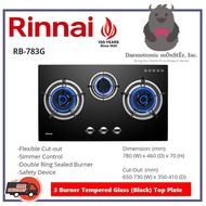 Rinnai RB-783G 78cm FlexiHob 3 Burner Built in Glass Gas Cooker-Hob | FREE Replacement Installation