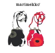 Marimekko 經典白底紅花 口金包