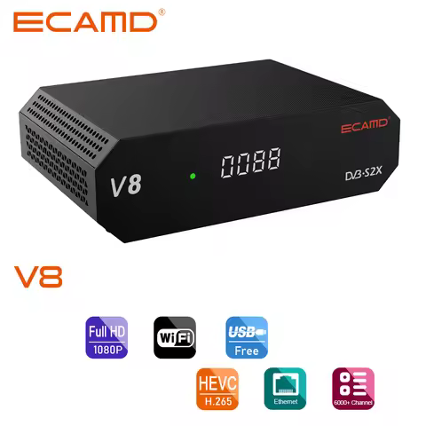 ECAMD V8 Satellite TV Receiver Decoder Xtream Stalker ACM Media Player DVB-S/S2/S2X Satellite Receiv