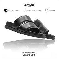 Men's slippers 3.LS19 LEMANS cowhide straps, 2-layer fragrant rubber sole, genuine youthful 3-layer 