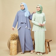 Loulia Baju Kurung Set with lace, Size XS-4XL, Plus size