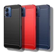 For Motorola Moto G14 Case For Moto G14 Cover 6.5 inch Carbon Fiber Shockproof Silicone Protective B