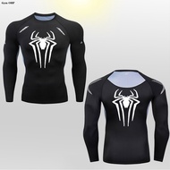 Men's Hero T-shirt Tight Sports Long sleeved T shirt Spider-Man Sportshirts