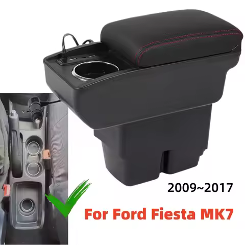 High quality Car Armrest Box with Central Store content Storage box cup holder For Ford Fiesta MK7 2