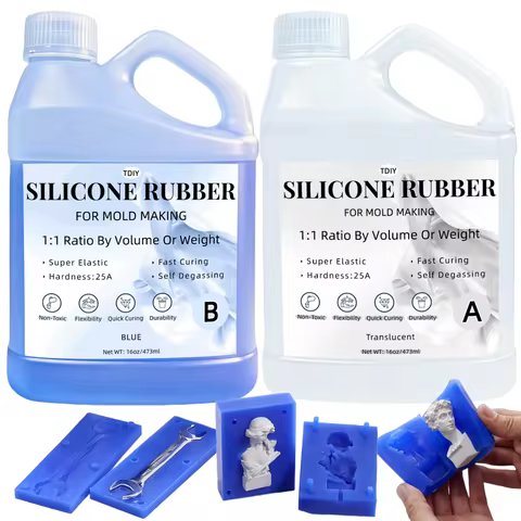 32oz/6.76oz 25A Liquid Silicone Rubber Mold Making Kit, Fast Curing Non-Toxic Heat-Resistant, for Re