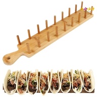 colorfullife  Bamboo Taco Holders Holds 8 Tacos Each Taco Tray Multi-Use Food Stands Hard Shell Taco