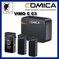 COMICA VIMO C C3 2TX TO 1RX 2.4G DUAL-CHANNEL MINI WIRELESS MICROPHONE WITH CHARGING CASE