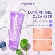 Glad2Glow Blueberry Ceramide Low Ph Gel Cleanser Facial Skincare (70ml) facial wash cleansing oil ac