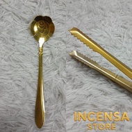 Premium Gold Charcoal Tongs + Multipurpose Charcoal Spoon Charcoal Bbq Bbq Accessories