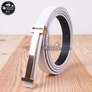 PUTIH Women's Belts Women's Belts Women's Belts Fashion PU Leather 018 1.5cm Gold - White, Length 11