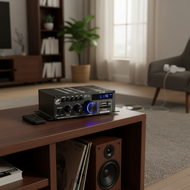 AK380 800W Bluetooth Amplifier, HiFi Audio, Karaoke Home Theater, Class D Power, USB SD AUX Input