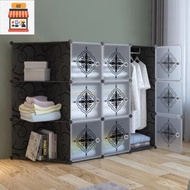 FlowerBlack 9 cube C Black DIY Multipurpose Wardrobe Cabinet Storage Organizer Almari Rak