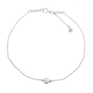 【二手】蒂芙尼 (Tiffany & Co.) 按碼鑲嵌海Aquamarine鑽石手鍊，腕圍 18.5 厘米，Pt950 鉑金，按碼鑲嵌海Aquamarine鑽石手鍊