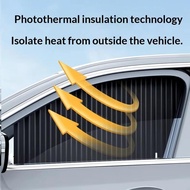 4Pcs Car Sunshade Magnetic Side Window Curtain Retractable Sunscreen Heat Window Cover Curtain Priva