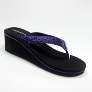 sandal wedges wanita loxley prisma hitam - ungu - 40
