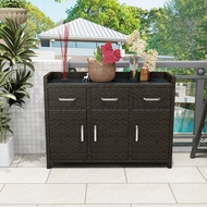 Outdoor Rattan Locker Waterproof and Sun Protection Shoe Cabinet Balcony Multilayer Simplicity Cabinet Hotel Restaurant