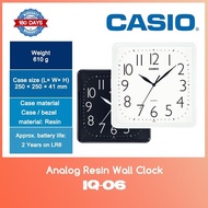 Casio Analog IQ-06 Black/White Resin Wall Clock WITH 6 MONTHS SHOP WARRANTY