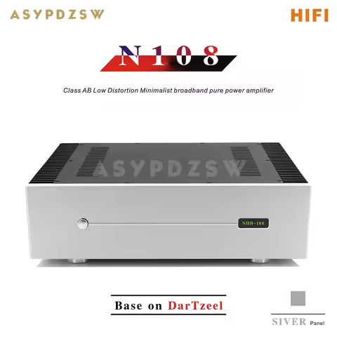 N108 Stereo class AB Low Distortion Minimalist broadband pure power amplifier Base on Dartzeel NHB-1