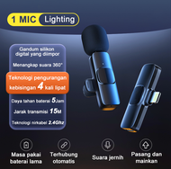 Mic clip Wireless Mikrofon Nirkabel Lavalier Mic Portabel Audio Video pembuatan Rekaman Wireless Microphone HP Klip Untuk IPhone Android Live Game Mobile