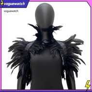 VOG* Stage Performance Feather Shawl Lady Ball Shawl Vintage Gothic Feather Shrug Shawl Cape for Cos