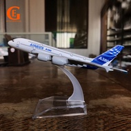 Airbus 380 Aircraft Model Airplane A380 Diecast Metal Plane Toy Decoration with Display Stand
