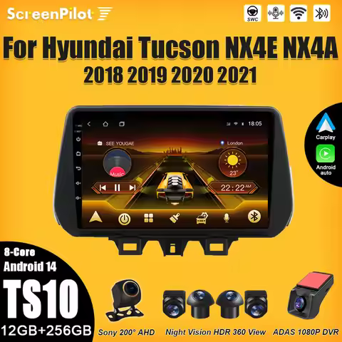 Android 14 For Hyundai Tucson NX4E NX4A 2018 2019 20 Wireless Android Auto Bluetooth GPS Navigation 