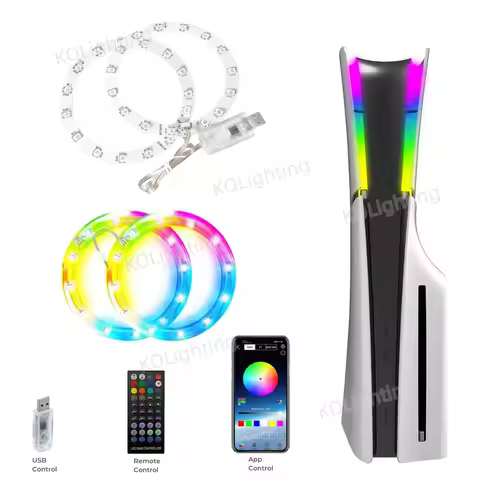 New Arrival Gaming Accessories For PS5 Slim LED RGB Circle Light Strips For Both PS5 And PS5 Slim /P
