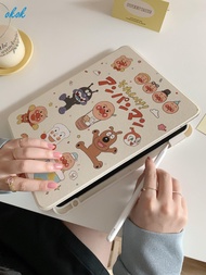 Okok Anpanman Vỏ máy tính bảng bằng da nắp gập chân quay 360 ° cho iPad Mini 6 5 4 3 2 1 ipad 9.7 5t