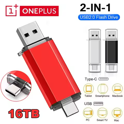 OnePlus 2-In-1 Flash Drive 16TB OTG USB 2.0 Type C High Speed Pendrive Memory Stick Pendrive Pen Dri