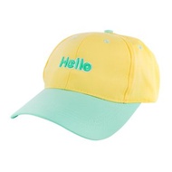 HUGGER小文青撞色兒童棒球帽 Hello黃綠色 HUGGER背包同款 台灣製