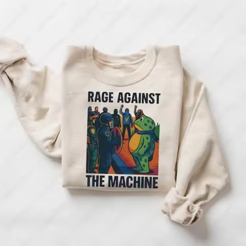 Portland Frog Anti ICE Protester Sweatshirt Anti Establishment Political Pullover Men Women Creative
