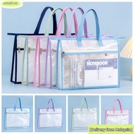 PROM Mesh Art Bag, Large Capacity Mesh PVC A3 Project Bag, Creative Multifunctional Thickened Waterp