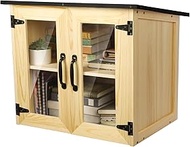 Marsui Outdoor Library Book Box Literature Exchange Kit 20 x 14.25 x 18.5 Inch Outdoor Wood Cabinet 